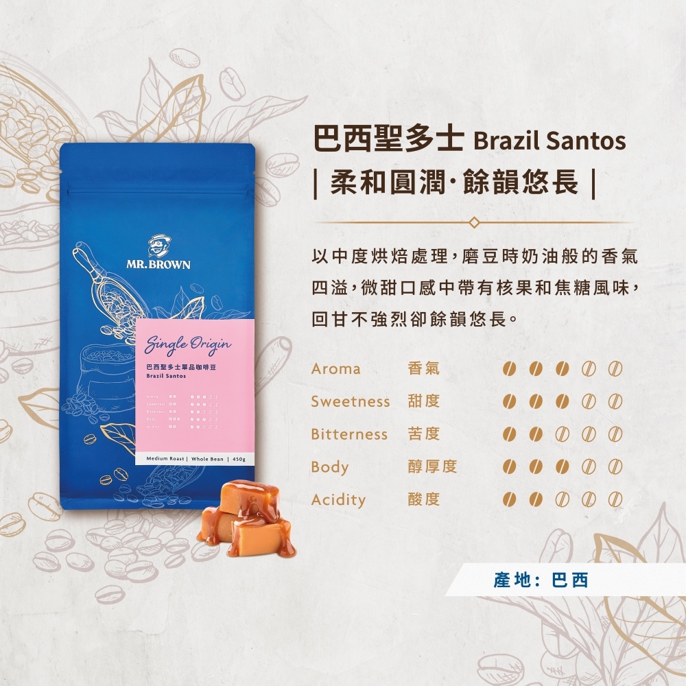 巴西聖多士咖啡豆 2