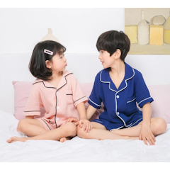 透氣純棉雙層紗兒童睡衣