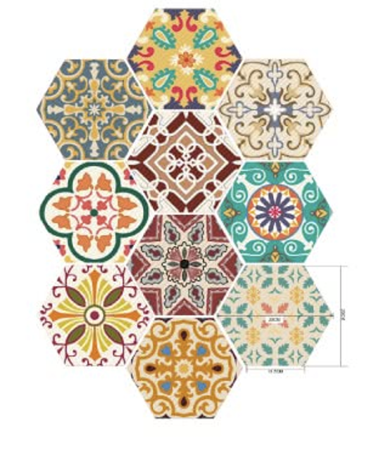 六角花磚牆貼 1