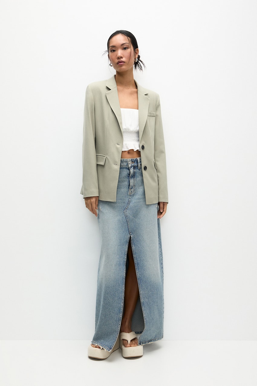 Double-breasted blazer with flap pockets 3