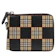 Burberry HAYMARKET BILL金字壓印LOGO格紋設計PVC 4卡對摺短夾 1