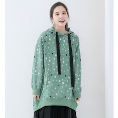 率性滿版印圖寬鬆長版長袖大學T