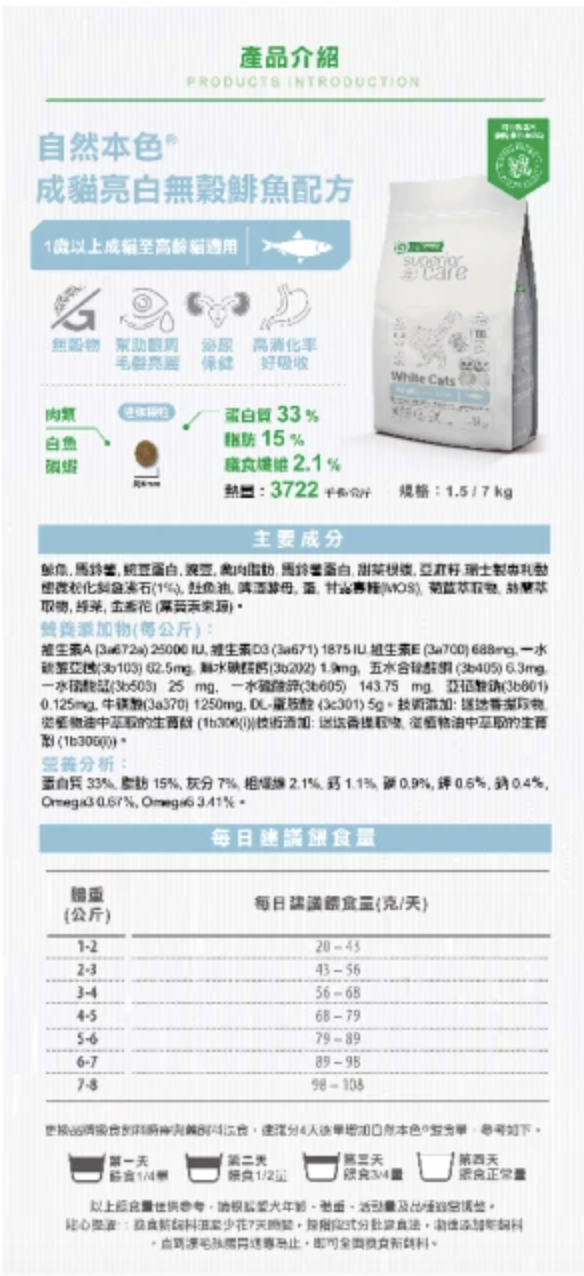 亮白成貓無穀飼料 2