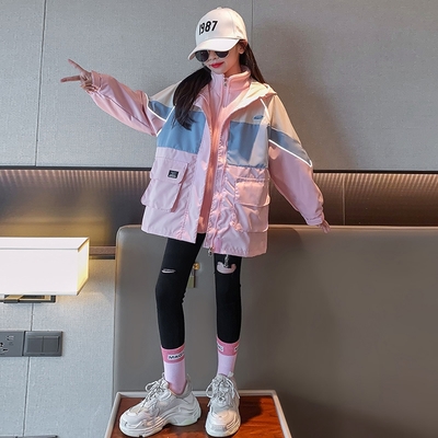 兒童防風可拆式三合一衝鋒外套 1