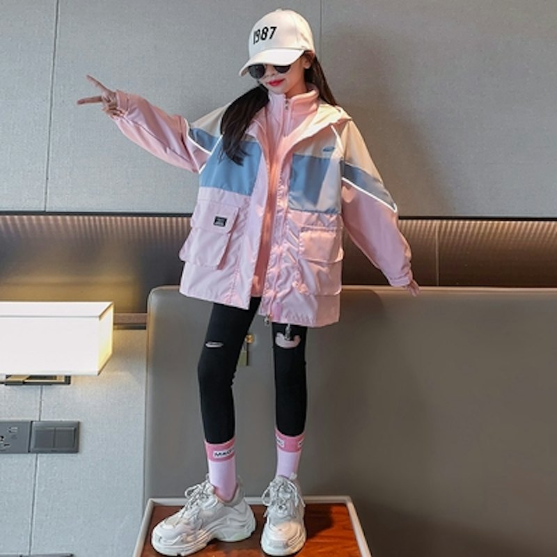 兒童防風可拆式三合一衝鋒外套 1