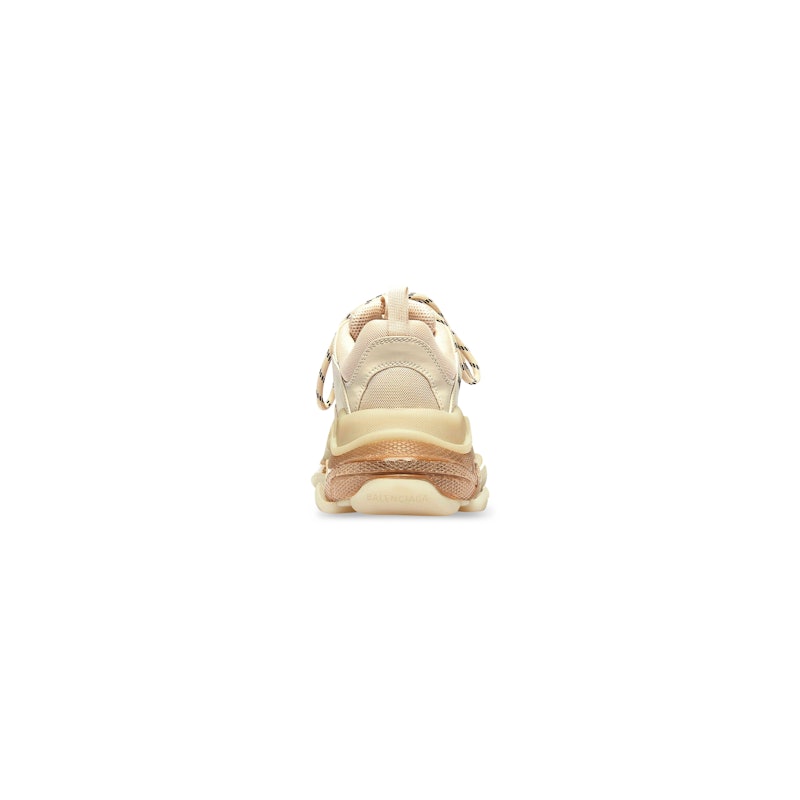 WOMEN'S TRIPLE S CLEAR SOLE SNEAKER IN BEIGE 2