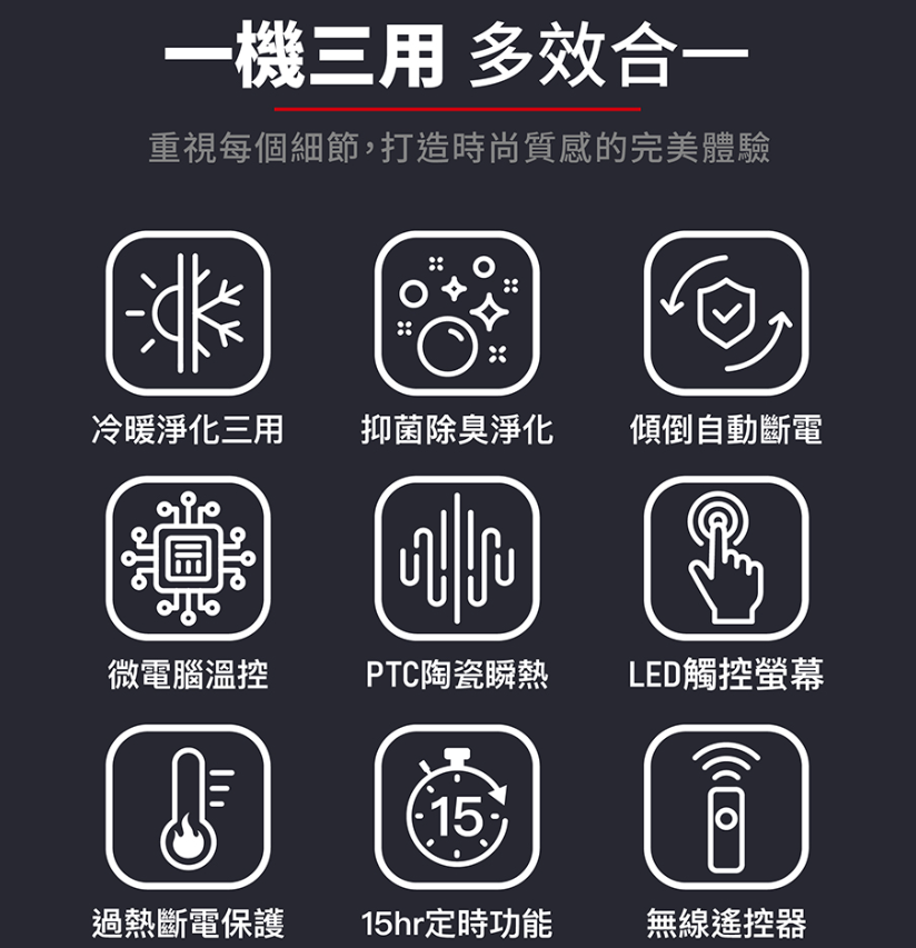 靚旋風負離子空氣淨化無扇葉冷暖風扇 3