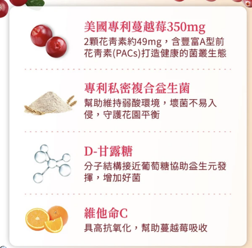 蔓越莓益生菌＋D-甘露糖 3
