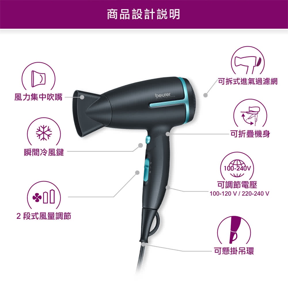 國際電壓旅行用負離子吹風機  2