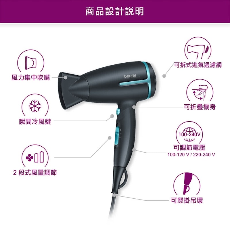 國際電壓旅行用負離子吹風機 2