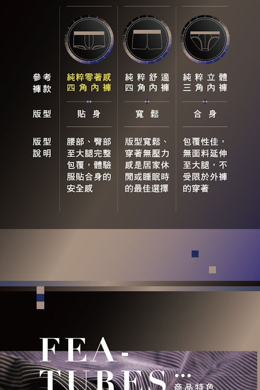純粹零著感男性四角內褲 2