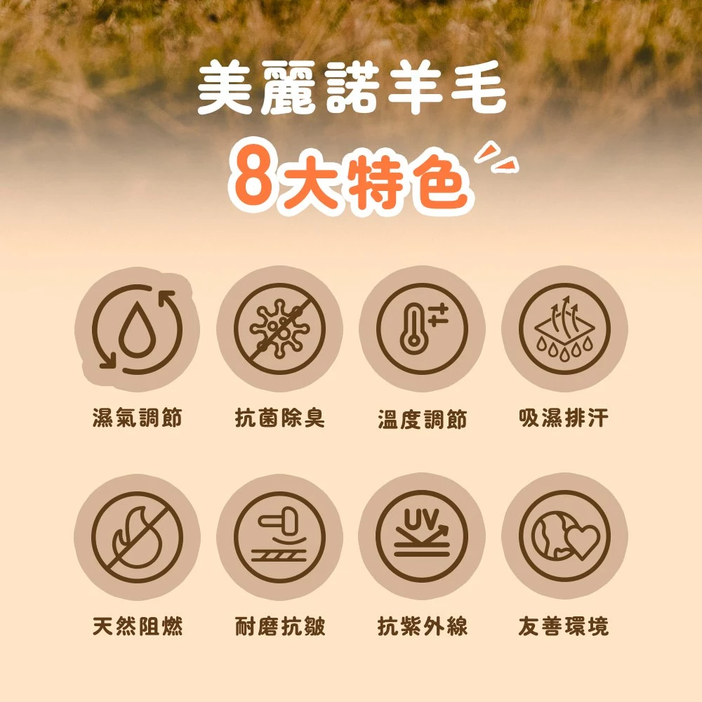 美麗諾羊毛厚圈高筒登山襪 2