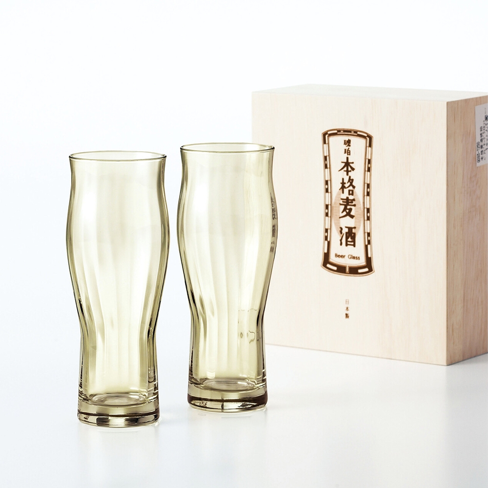 日本製琥珀啤酒對杯組 1