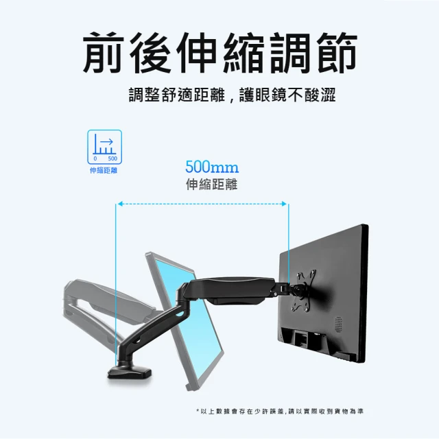 鋁合金桌上型17-32吋氣壓式雙液晶電腦螢幕支架 3