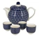 信歐傢居YU Living 復古藍色系圓點陶瓷茶具組 1