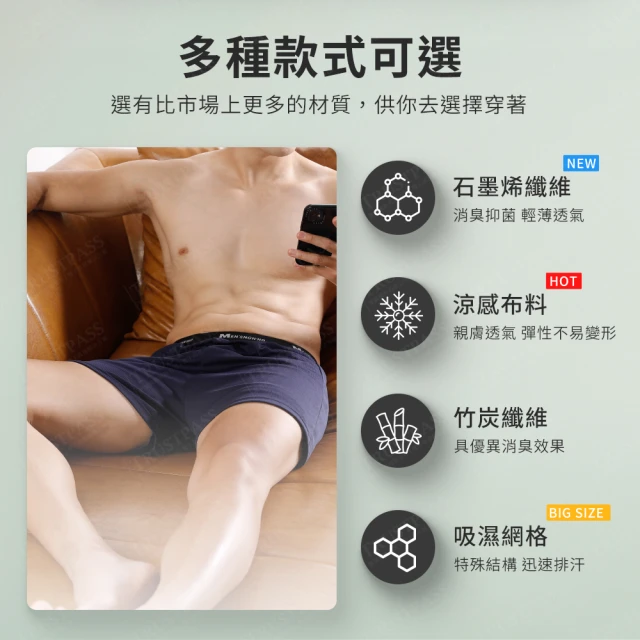 男性透氣平口內褲 2