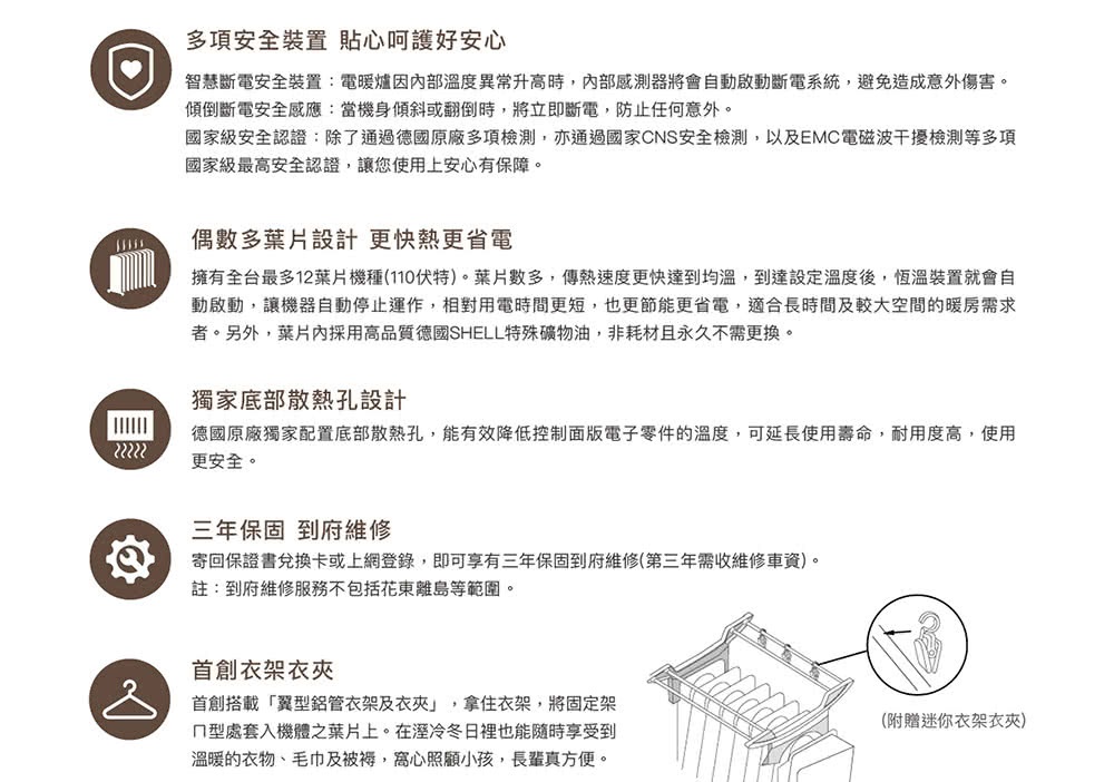 12葉片電子式恆溫電暖器 2