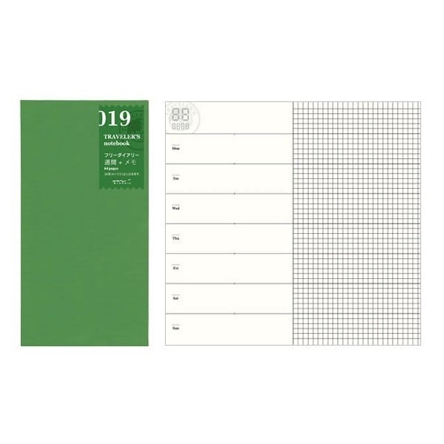 Traveler's Notebook Refill補充系列 019週間+方格 1