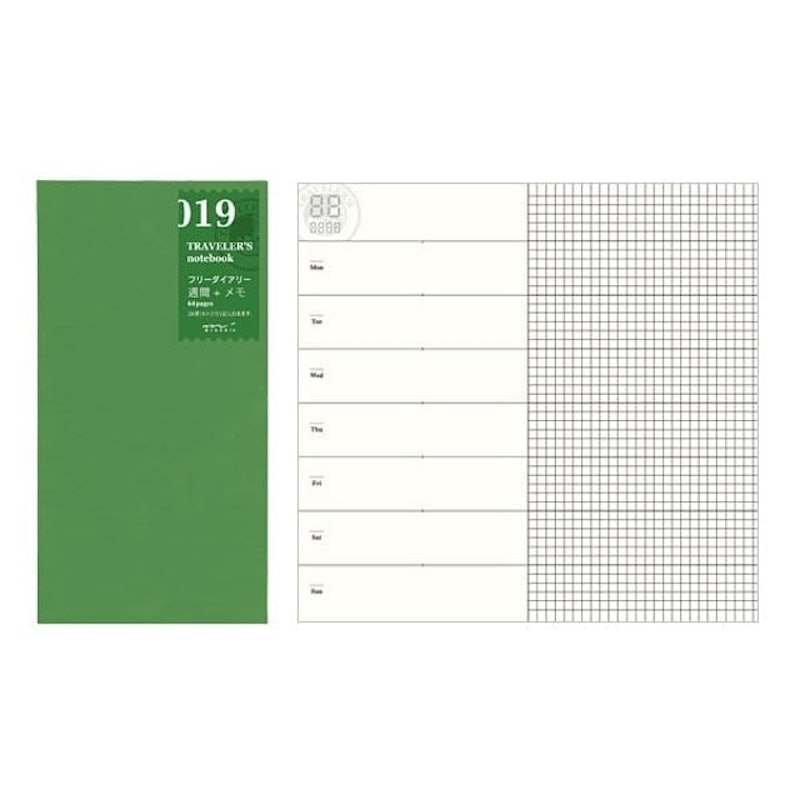 Traveler's Notebook Refill補充系列 019週間+方格 1