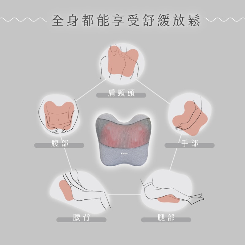 隨時躺電動腰背按摩枕 3