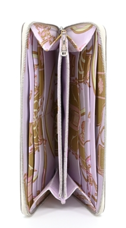 Silk In Epsom 小牛皮拉鏈絲巾長夾 2