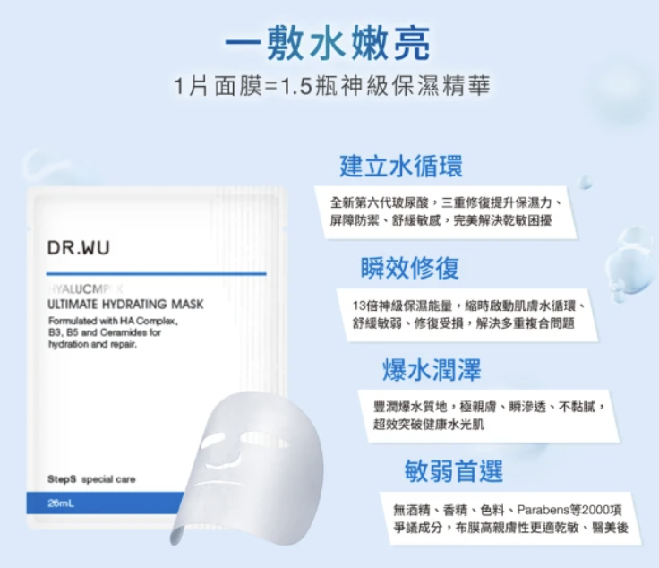 玻尿酸保濕微導面膜 3