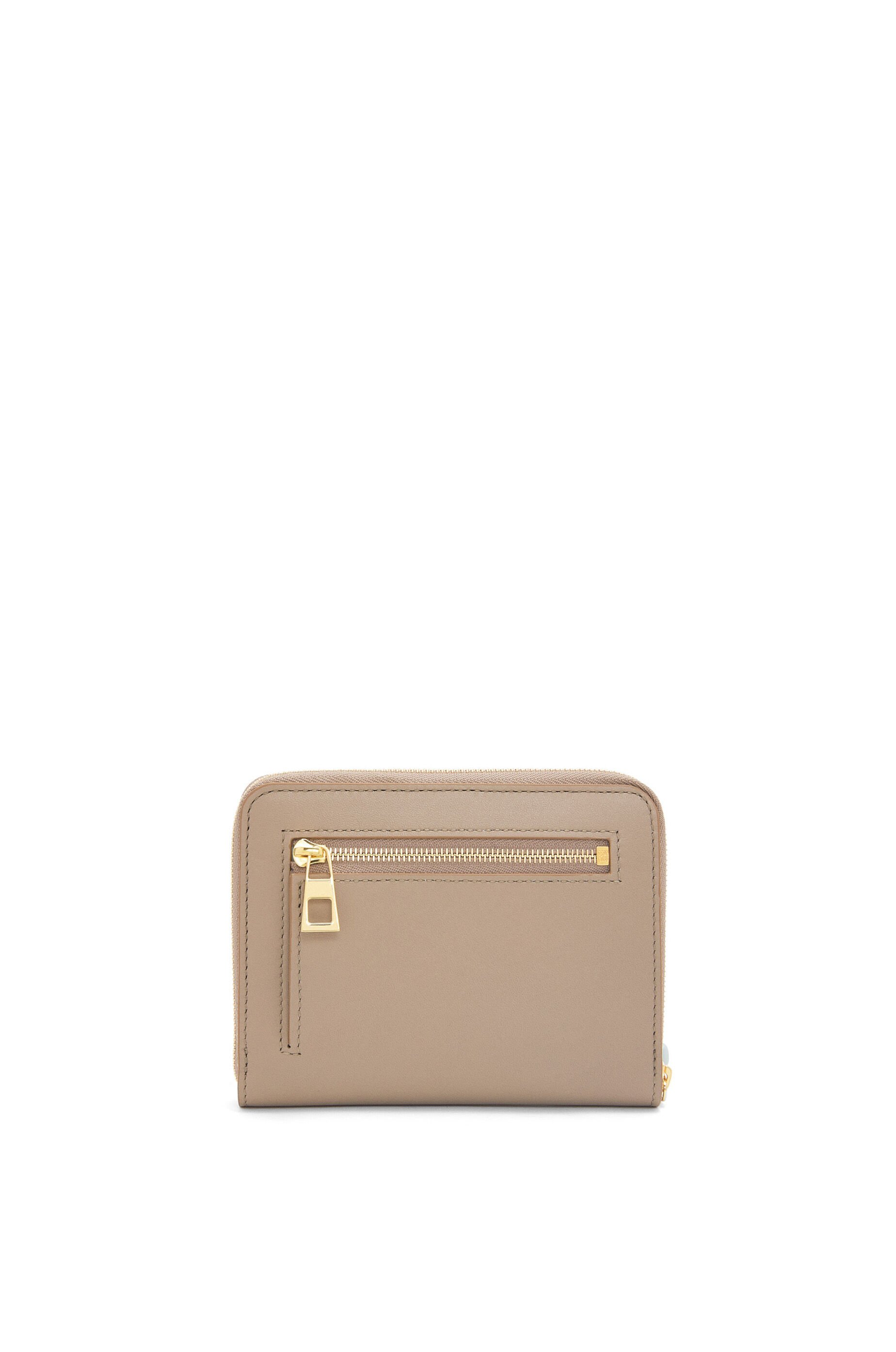 Knot compact zip around wallet in shiny nappa calfskin 3