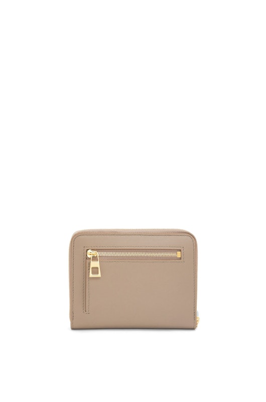 Knot compact zip around wallet in shiny nappa calfskin 3