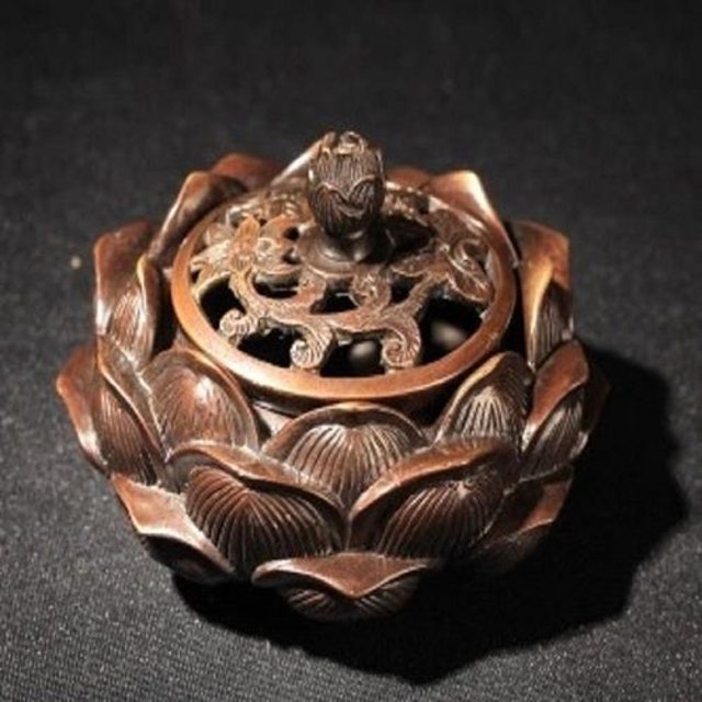 銅藝蓮花香爐 1