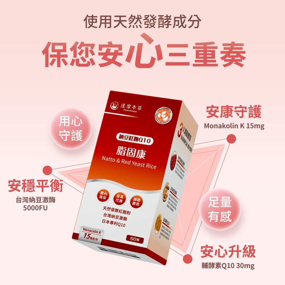 納豆紅麴脂固康植物膠囊 2