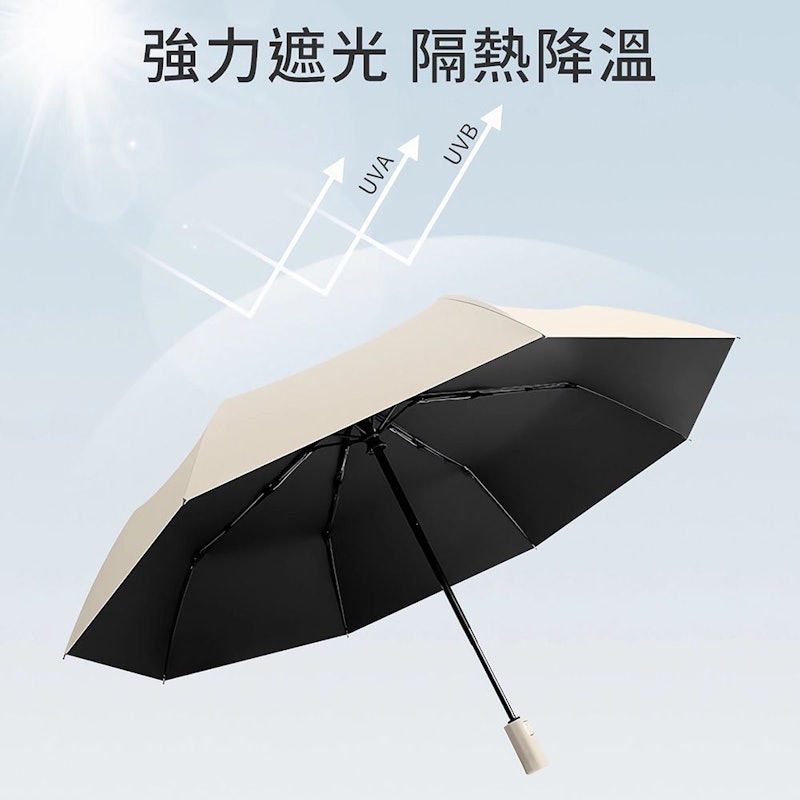 UPF50+黑膠防曬輕量自動傘 3