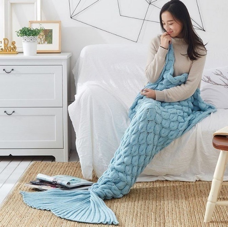 魚鱗美人魚尾毛毯 1