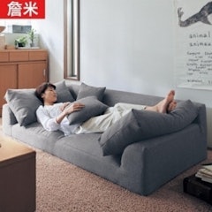 日韓式三人位棉麻拆洗沙發