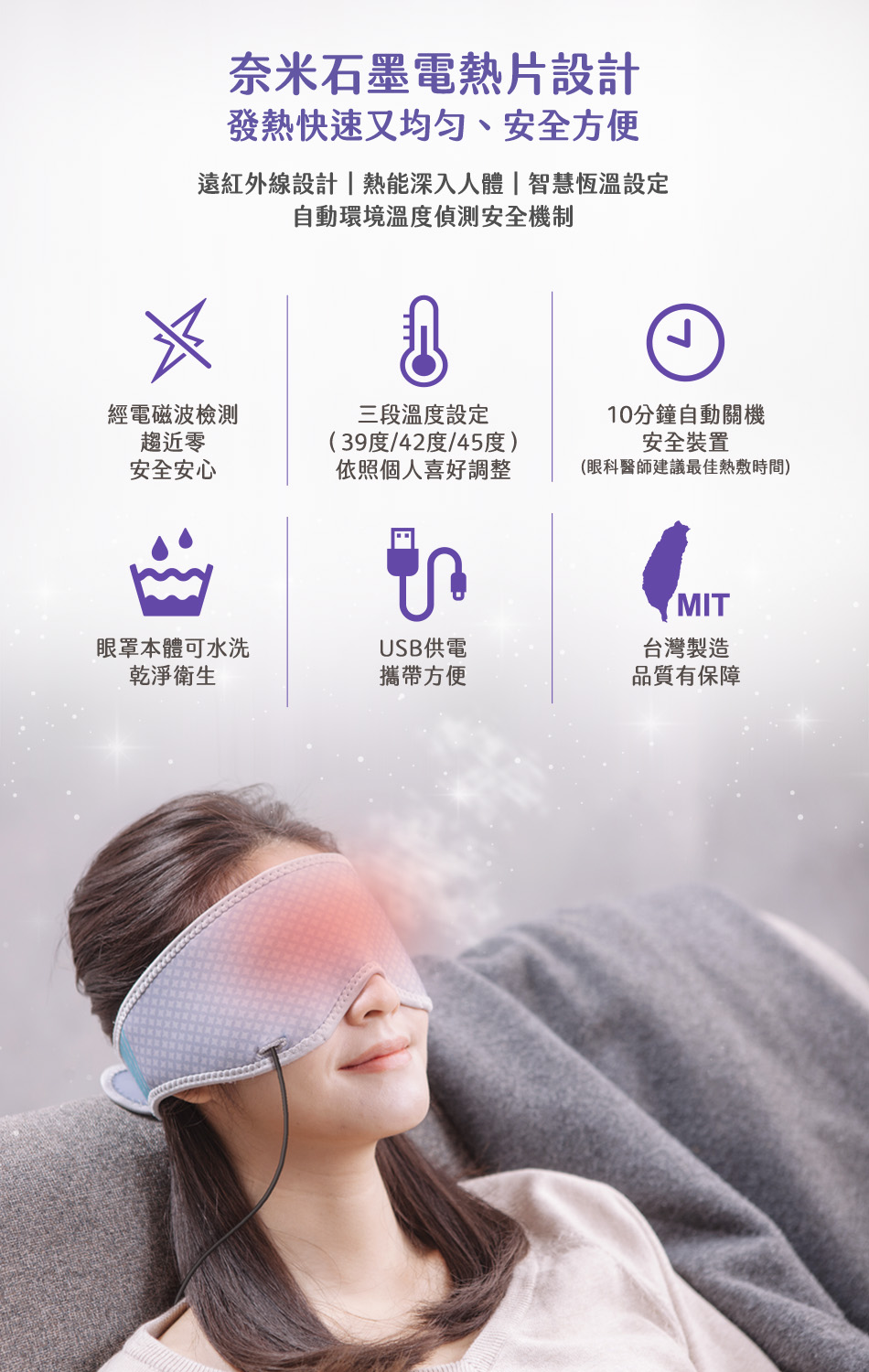 石墨烯遠紅外線蒸氣熱敷眼罩 2