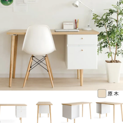 北歐風簡約木紋雙抽書桌