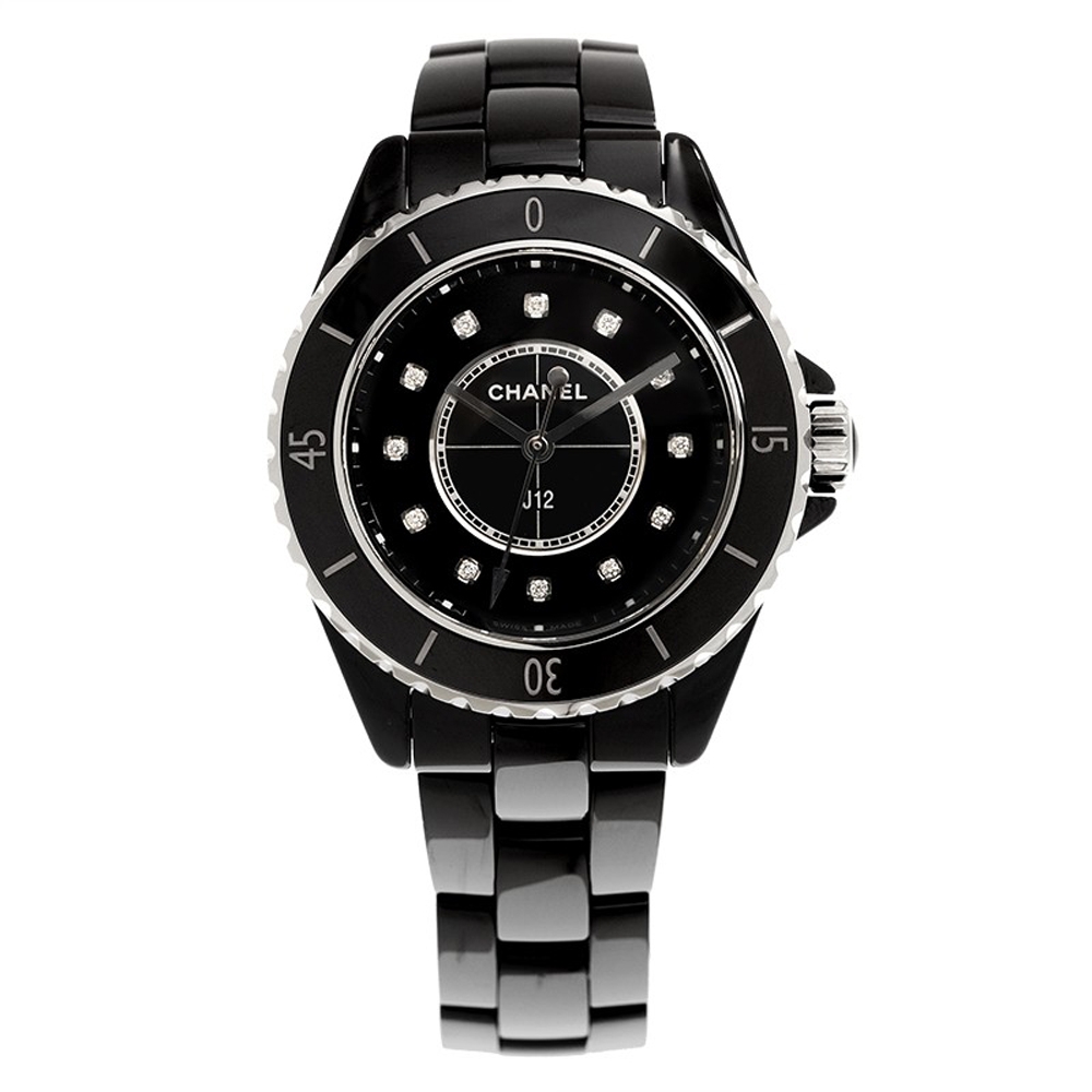 J12鑽石時標黑色腕錶33mm 1