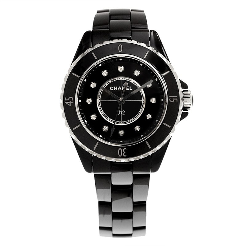 J12鑽石時標黑色腕錶33mm 1
