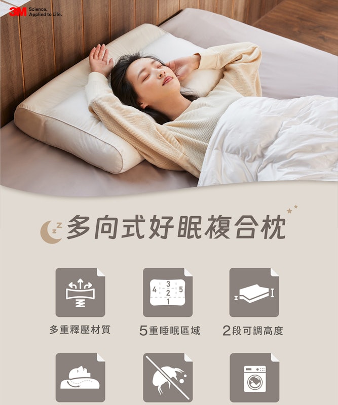 可調式防螨可水洗記憶科技羽絨枕 3