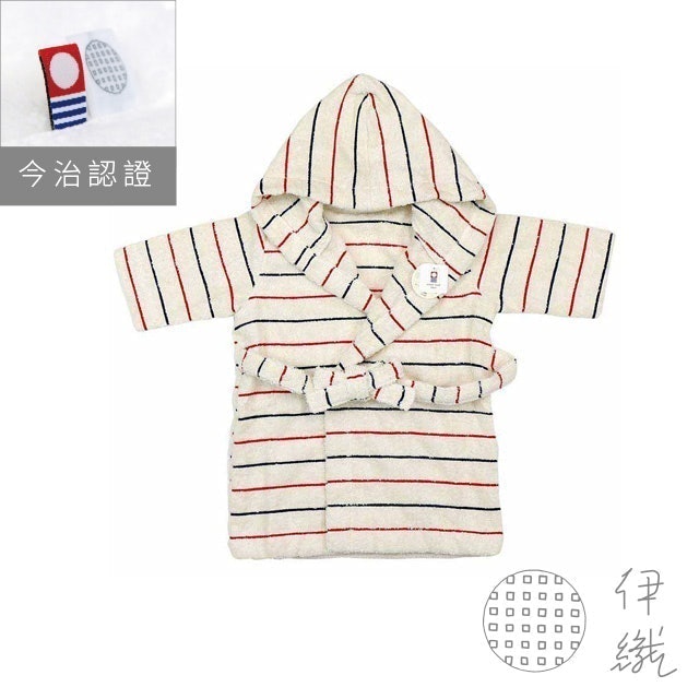 法式條紋系列 有機棉嬰兒浴袍 1