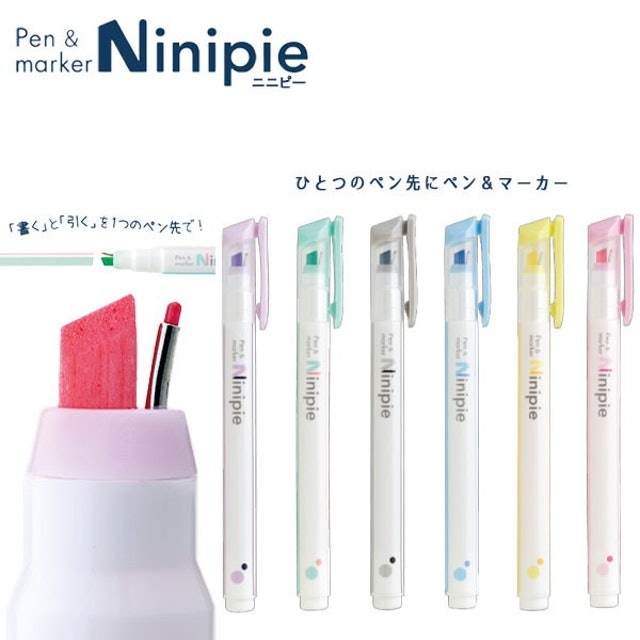 Ninipie pen & marker 細簽字筆+螢光筆 1