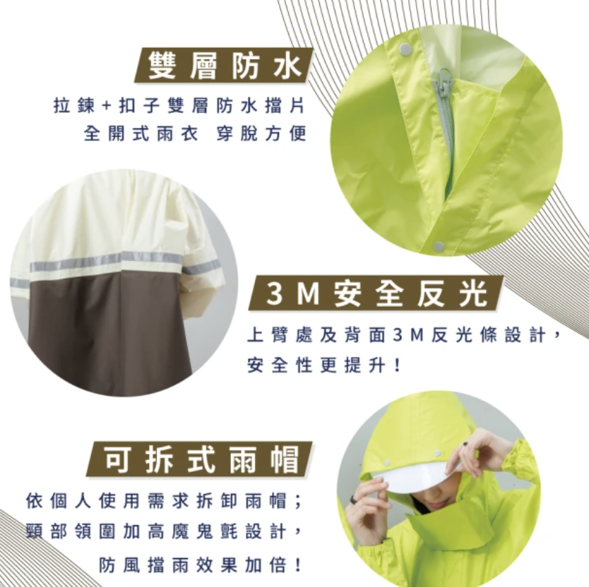 戰將連身式全開披肩雨衣 2