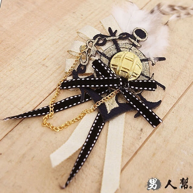 時尚百搭華麗金鍊羽毛胸針 1