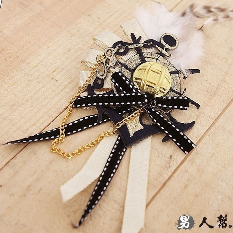 時尚百搭華麗金鍊羽毛胸針 1