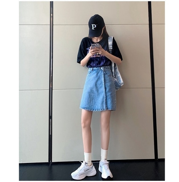 玩美衣櫃修身顯瘦經典色牛仔褲裙 1