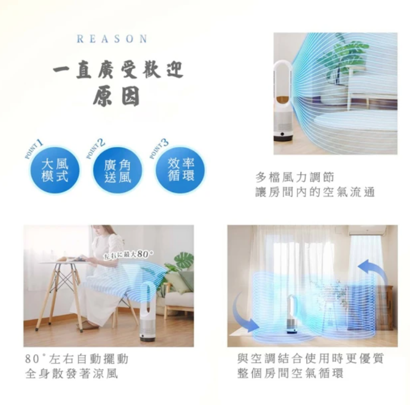 節能靜音 DC 循環扇 2