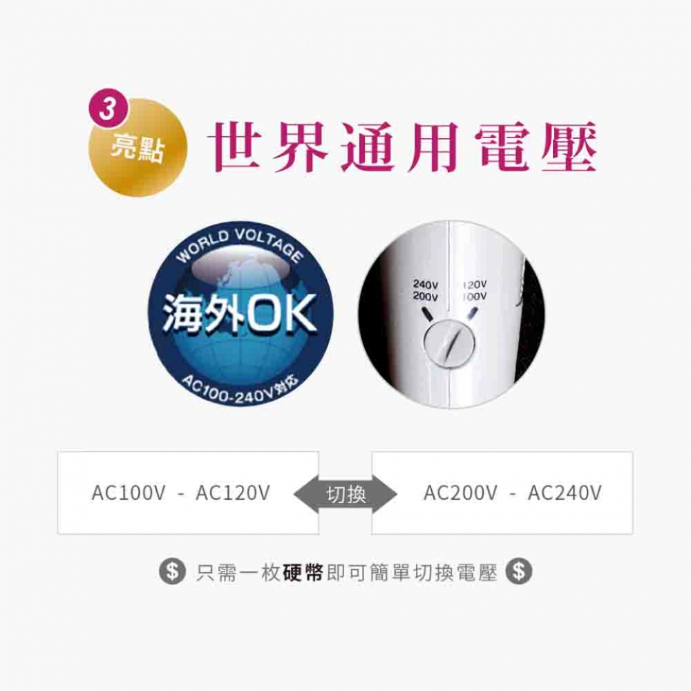 雙電壓負離子吹風機 3