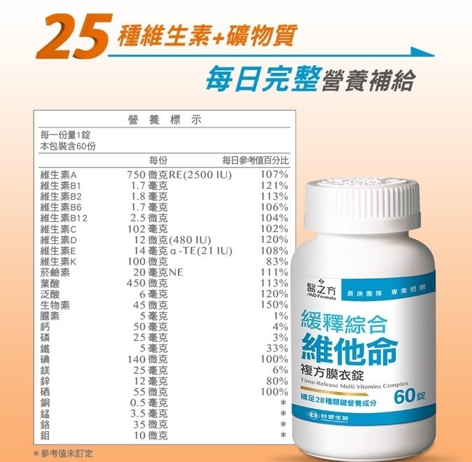 醫之方緩釋綜合維他命複方膜衣錠 3