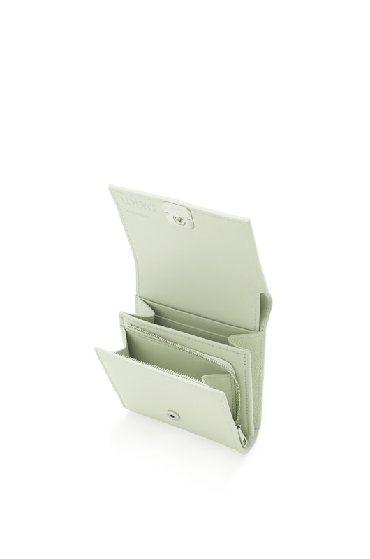 Anagram compact flap wallet in pebble grain calfskin 2