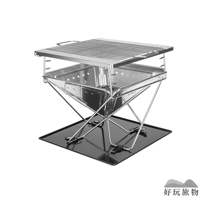 304不鏽鋼折疊收納營火烤肉爐焚火台 1