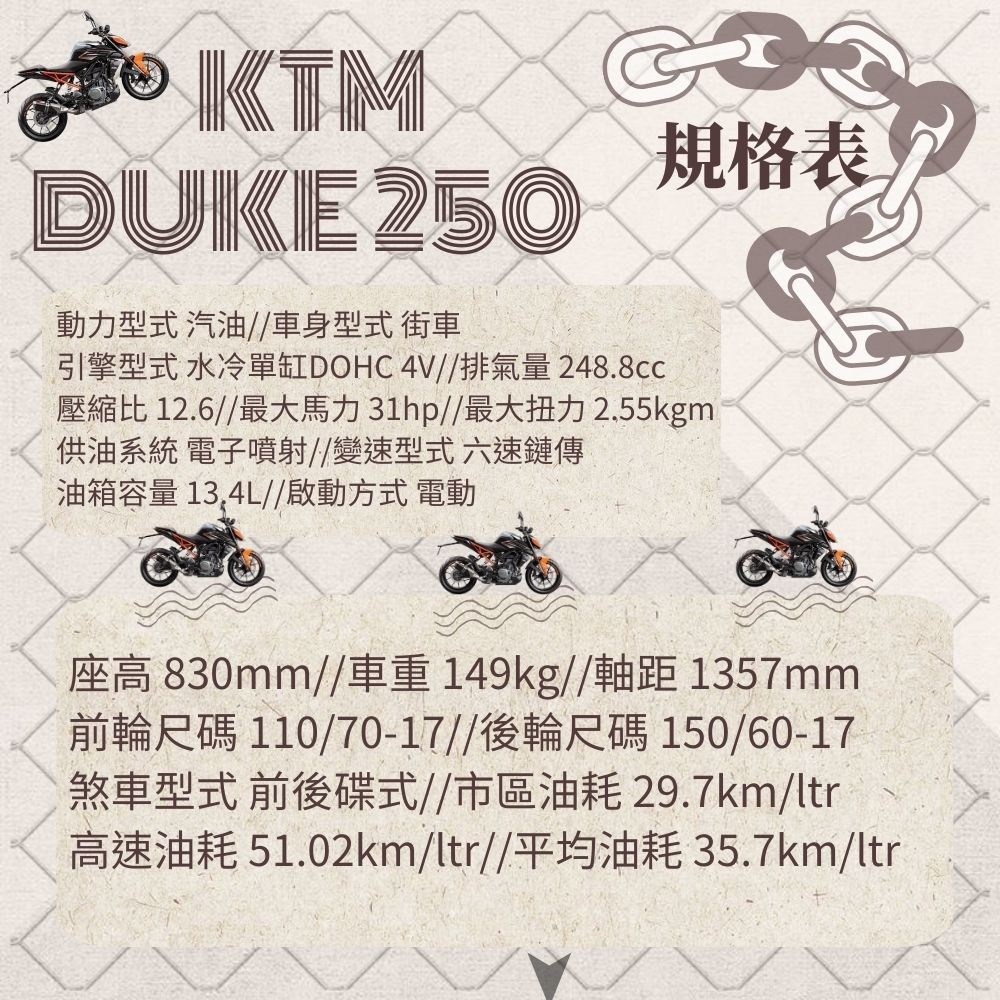 Duke 250 檔車 2